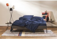 Комплект постельного белья из премиального сатина темно-синего цвета из коллекции essential, 150х200 см (77123)