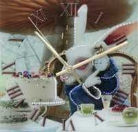 Картина Часы Время пить чай с кристаллами Swarovski (1645)