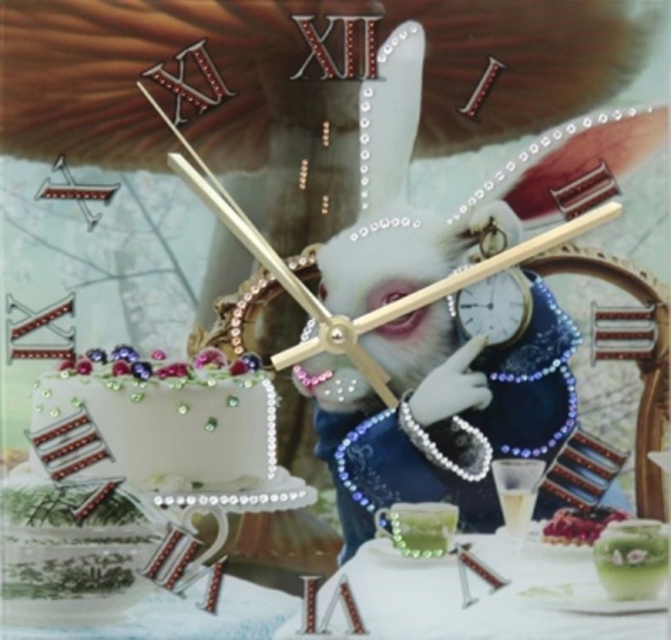 Картина Часы Время пить чай с кристаллами Swarovski (1645)