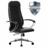 Кресло офисное МЕТТА К-29 хром, экокожа, сиденье и спинка мягкие, черное, 532475 (96497)