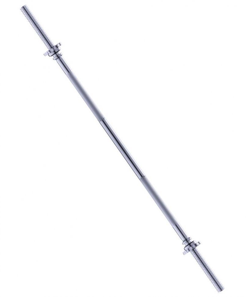 Гриф для штанги BB-103 прямой, d=25 мм, металл, с металлическими замками, хром, 120 см (1484389)
