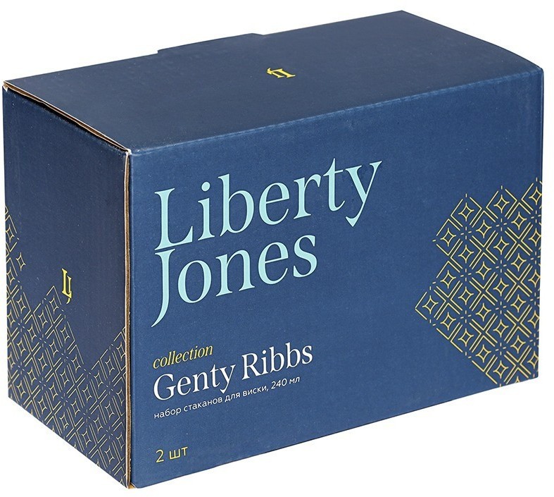 Набор стаканов для виски genty ribbs, 240 мл, 2 шт. (74102)