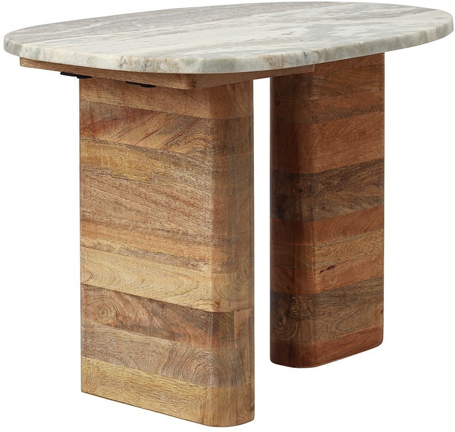 Столик приставной torhill, 38x35 см, бежевый/мрамор (78629)