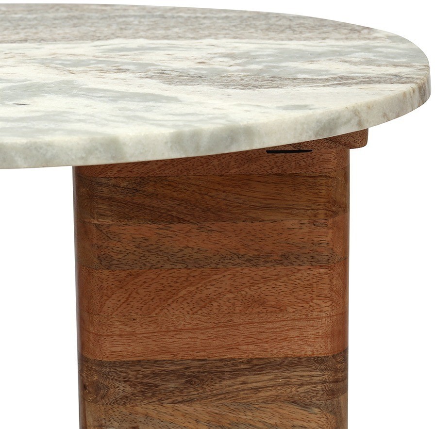 Столик приставной torhill, 38x35 см, бежевый/мрамор (78629)