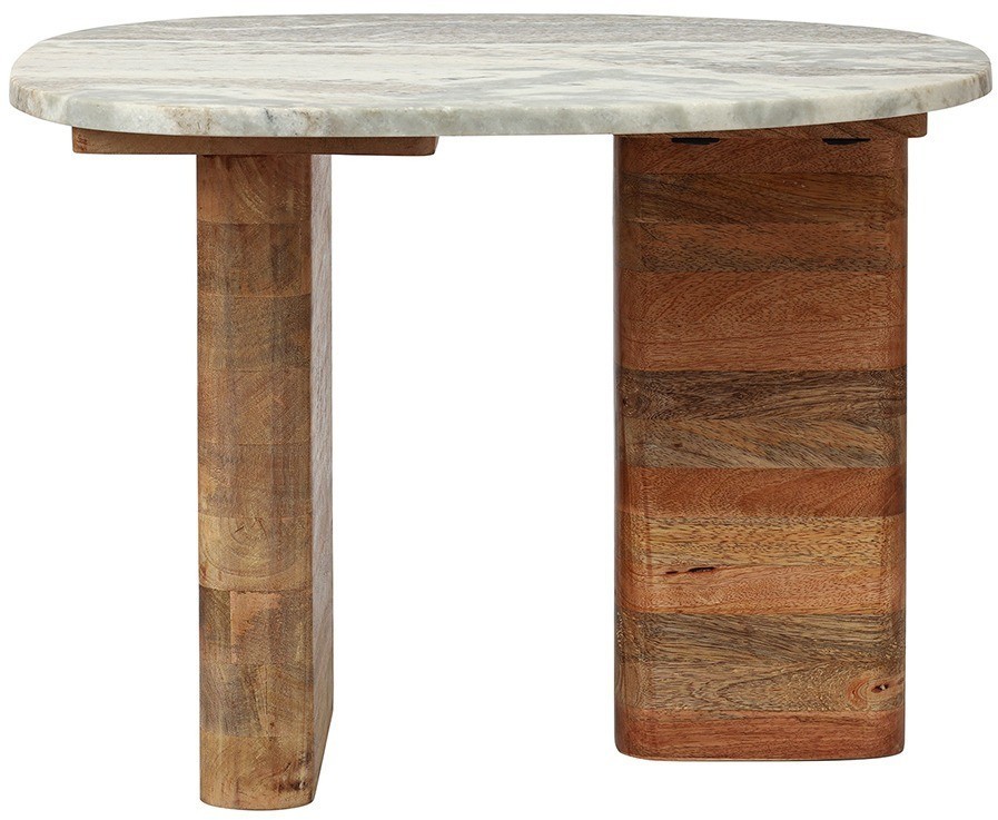 Столик приставной torhill, 38x35 см, бежевый/мрамор (78629)