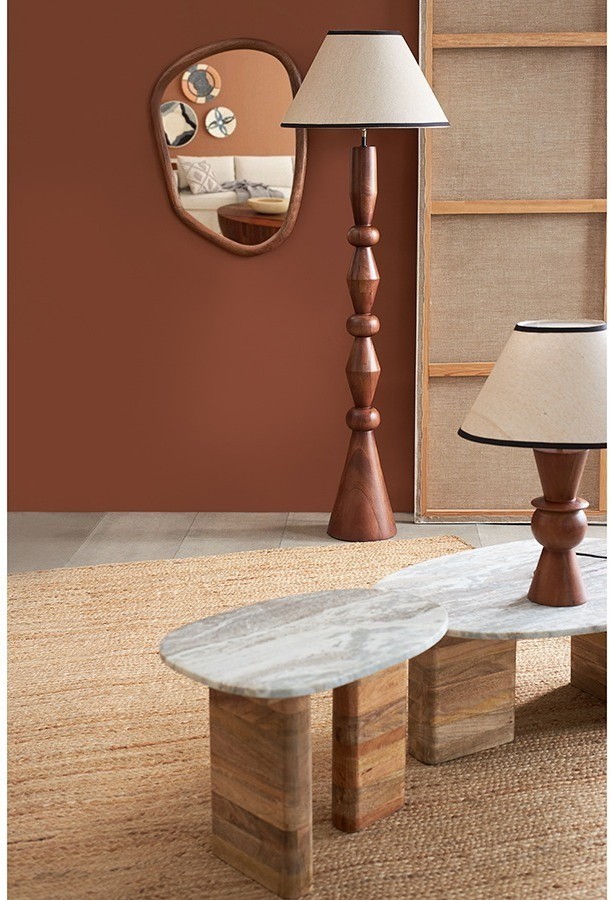 Столик приставной torhill, 38x35 см, бежевый/мрамор (78629)