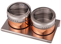 Набор для специй agness &quot;rosso&quot; 3 пр.на магнитах, в т.ч. метал.подставка 14*9*5 см (912-027)