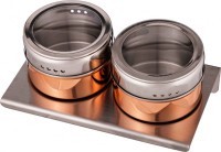 Набор для специй agness &quot;rosso&quot; 3 пр.на магнитах, в т.ч. метал.подставка 14*9*5 см (912-027)