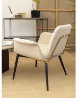 Лаунж-кресло hilde, букле, серо-бежевое (76872)