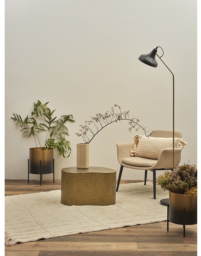 Лаунж-кресло hilde, букле, серо-бежевое (76872)