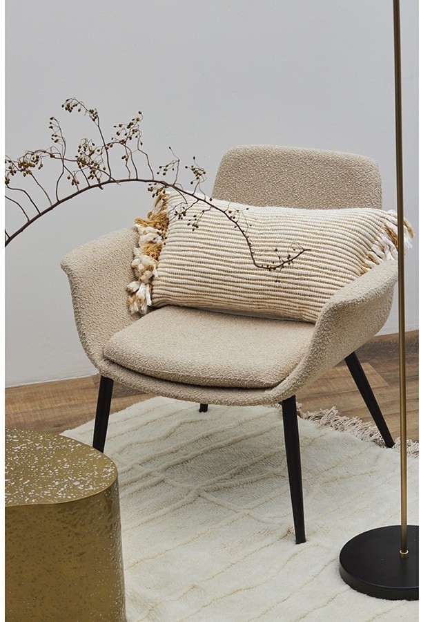 Лаунж-кресло hilde, букле, серо-бежевое (76872)