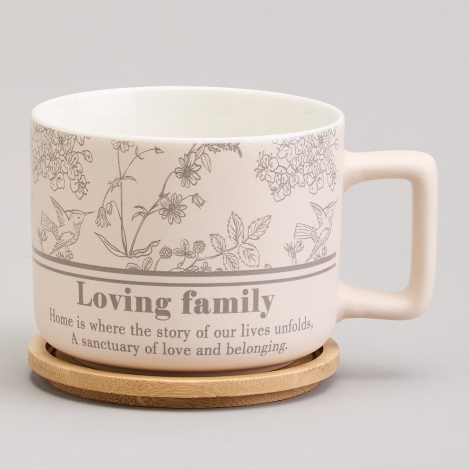 Кружка lefard 400мл с бамбуковой крышкой "sweet home" 9.6*8cm (756-476)