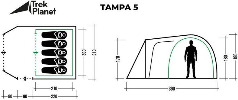 Палатка Trek Planet Tampa 5 (70218) (64091)