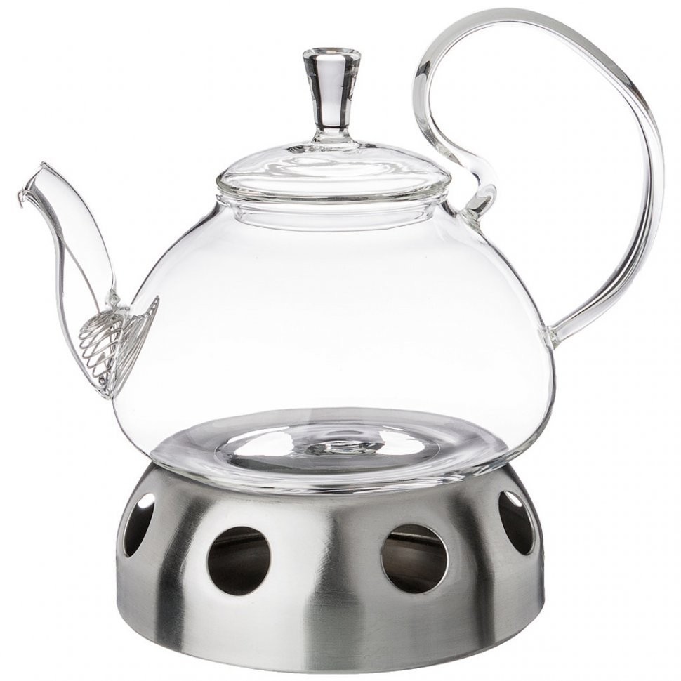 Чайник заварочный agness с фильтром из нжс и подставкой для подогрева 800 мл Agness (891-035)