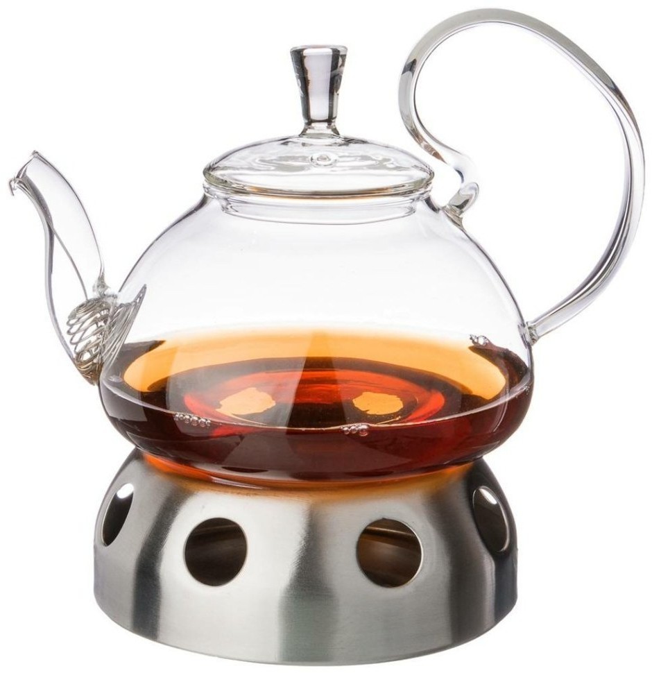 Чайник заварочный agness с фильтром из нжс и подставкой для подогрева 800 мл Agness (891-035)