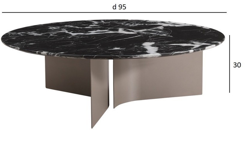 Стол журнальный черный d95*30см (TT-00013104)