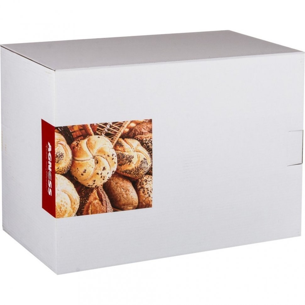 Хлебница agness "шоколад" деревянная с пластик. крышкой 36*26*20 см (938-051)