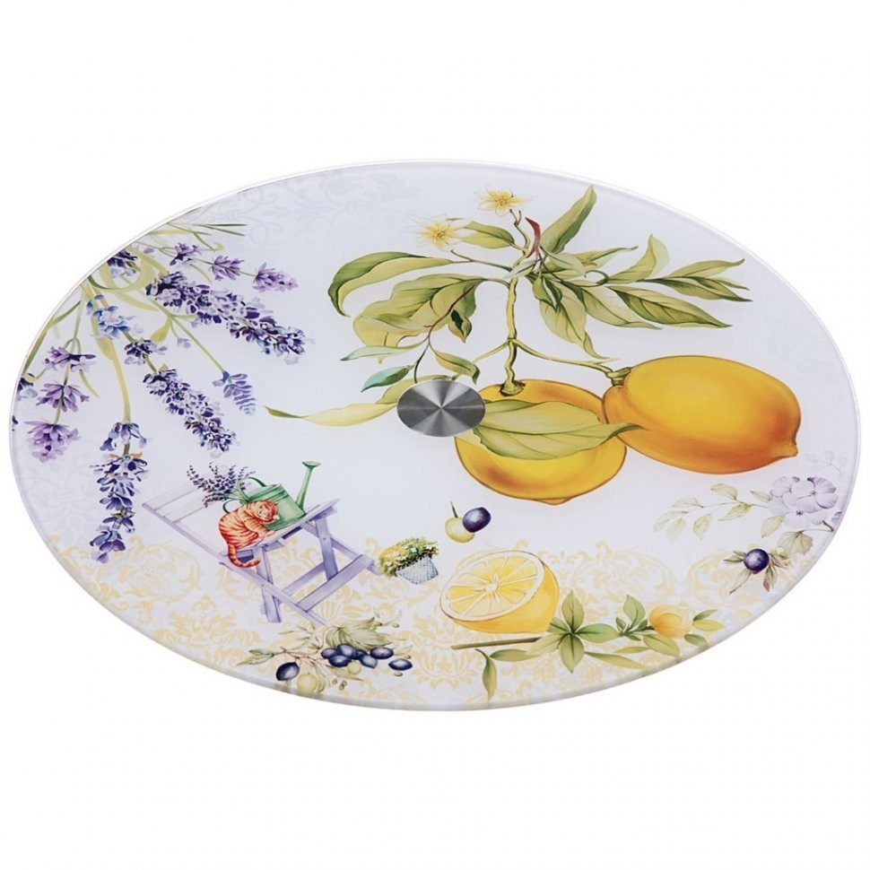 Тортовница вращающаяся "прованс лимоны" диаметр=32 см.высота=3 см. Agness (357-172)