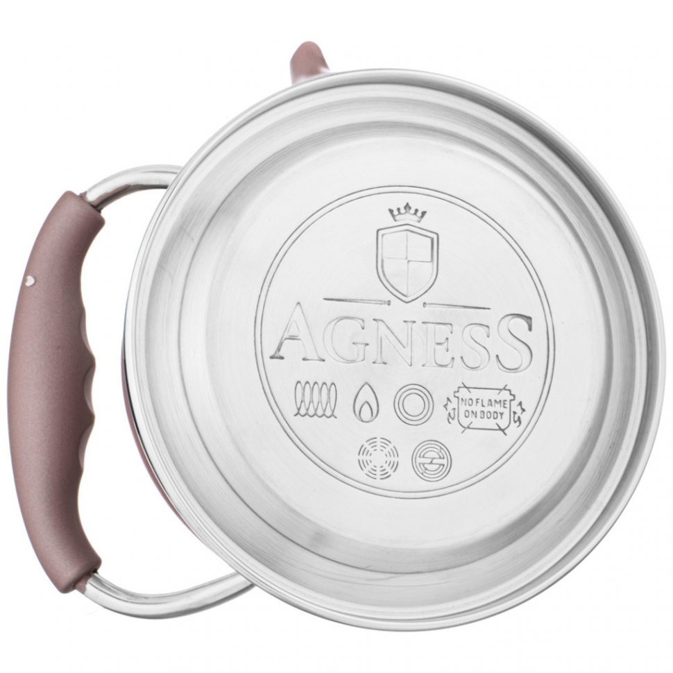 Чайник agness с фильтром, 1,2 л c индукцион. капсульным дном и складывающейся ручкой цвет:розовый (937-870)