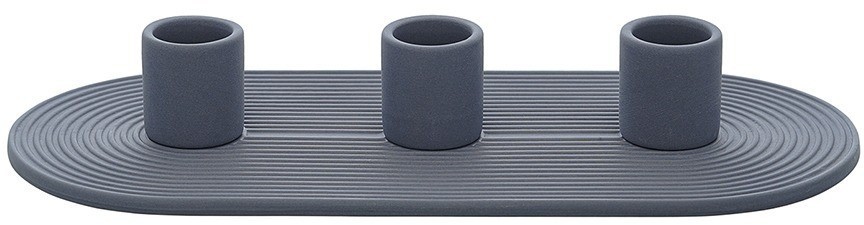 Подсвечник для 3 свечей из каменной керамики темно-синего цвета из коллекции essential (76077)