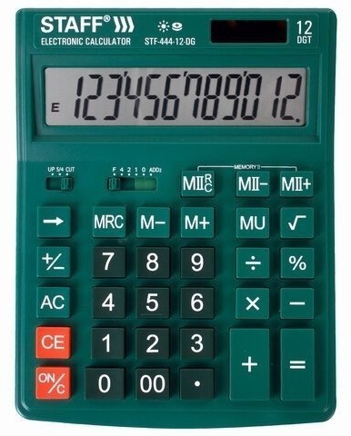 Калькулятор настольный Staff STF-444-12-DG 12 разрядов 250464 (86063)