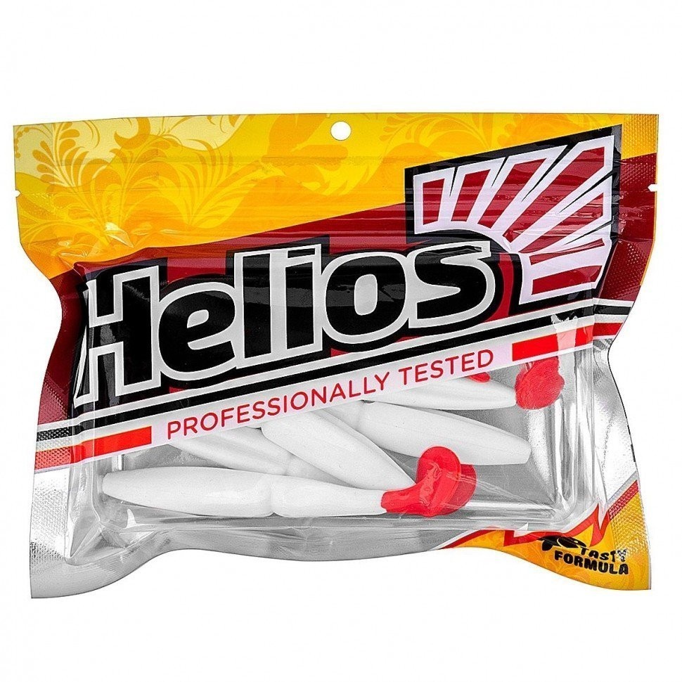 Виброхвост Helios Guru 5,0"/12,7 см, цвет White RT 5 шт HS-31/1-003 (77661)