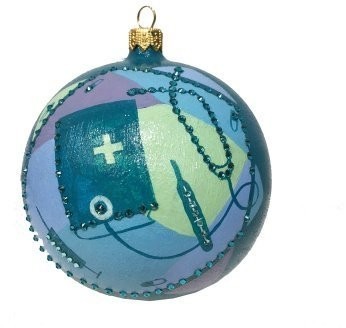 Новогодний шар Мерцающий доктор с кристаллами Swarovski (2146)