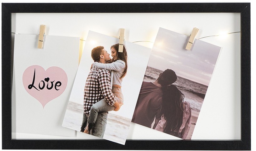 Рамка для фотографий с подсветкой everyday, 22х38 см, черная (76269)
