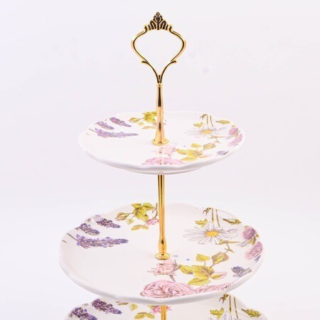 Конфетница 3х-ярусная Розовый сад LORAINE (60265)