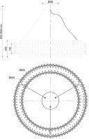 Люстра подвесная &quot;Galaxy&quot; стекло прозрач. d85*h20см (TT-00013037)