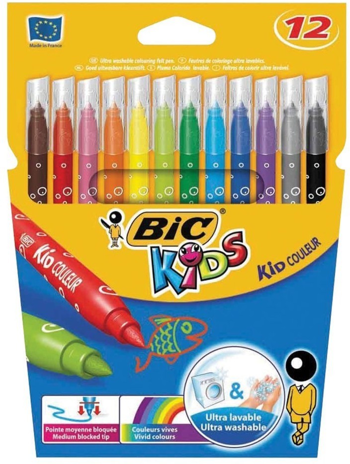 Фломастеры суперсмываемые Bic Kid Couleur 12 цветов 9202932/150647 (2) (66525)