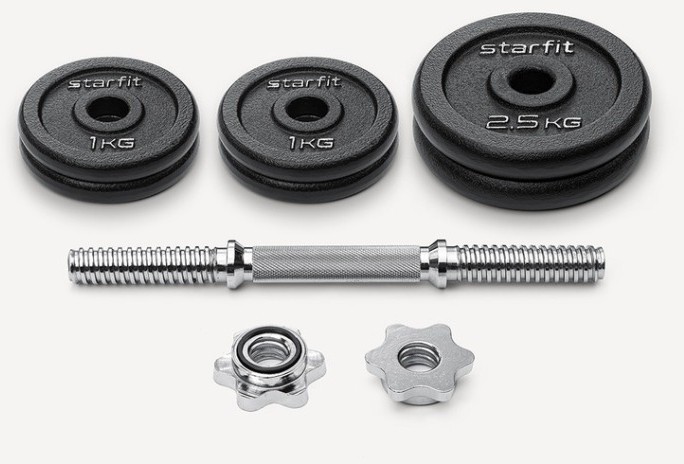 Гантель разборная чугунная в коробке STARFIT DB-715, 10 кг (2107616)