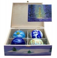 Новогодний набор на 4 шара Газ с кристаллами Swarovski (газ)