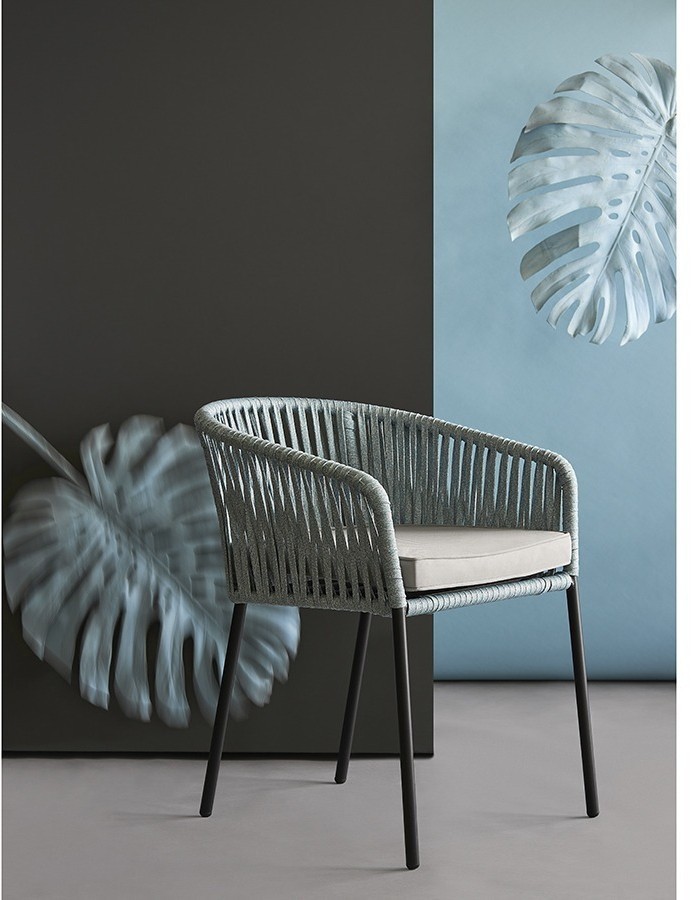 Стул reed, черный/серо-голубой (77583)