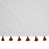 Полотенце банное белое, с кисточками цвета красной глины из коллекции essential, 70х140 см (75402)