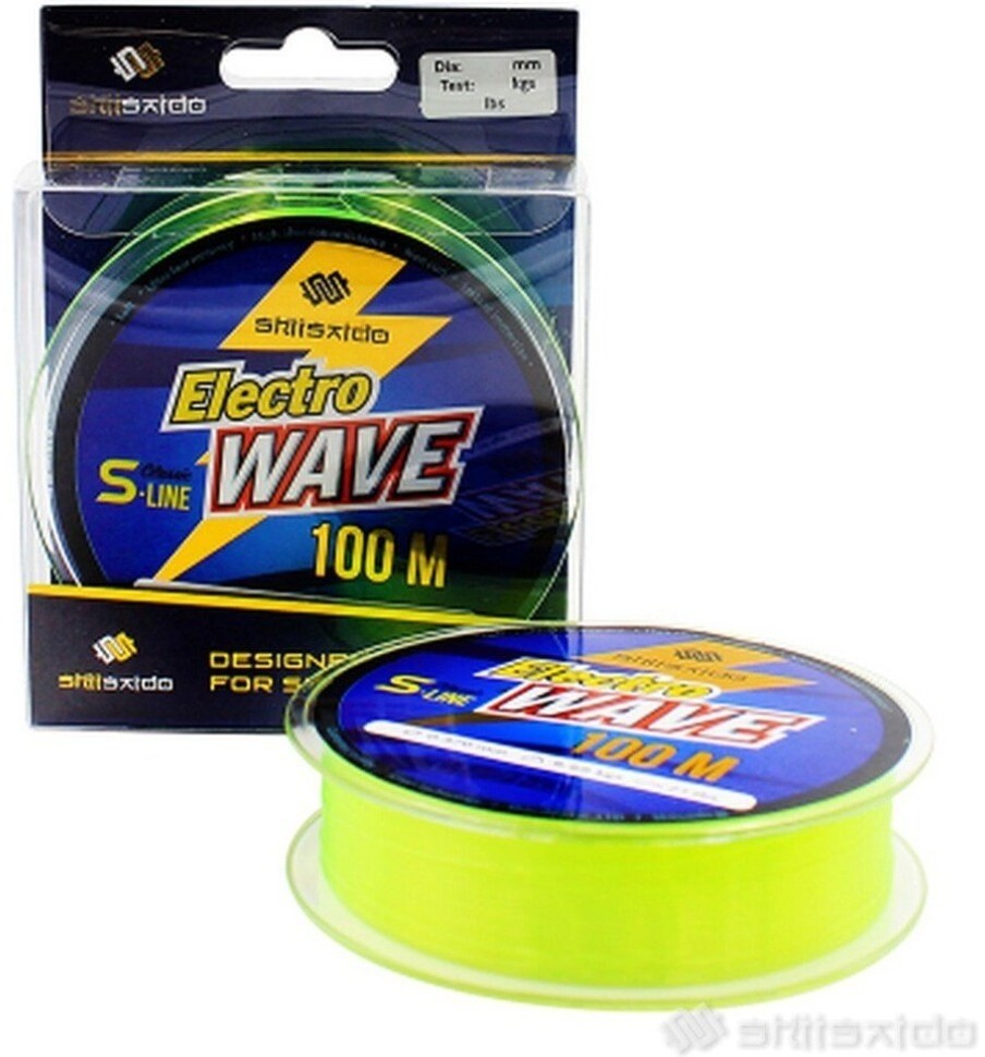 Леска Shii Saido Electro wave, 100 м, 0,128мм, до 1,29 кг, желтая SSE100-0,128 (70944)