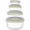 Набор контейнеров для запекания и хранения круглые с крышками, серые, 4 шт. (77588)