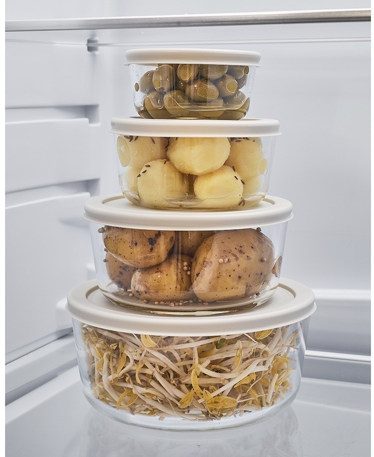 Набор контейнеров для запекания и хранения круглые с крышками, серые, 4 шт. (77588)