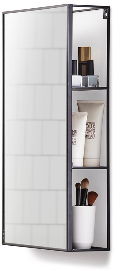 Зеркало-органайзер cubiko, 31х13х61 см, черное (57626)