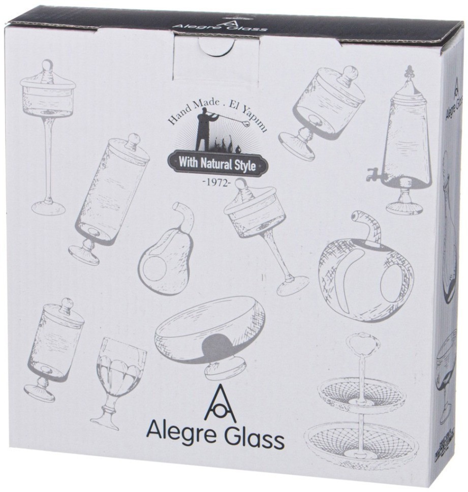 Менажница с ручкой, 21x10 см Alegre Glass (337-133)