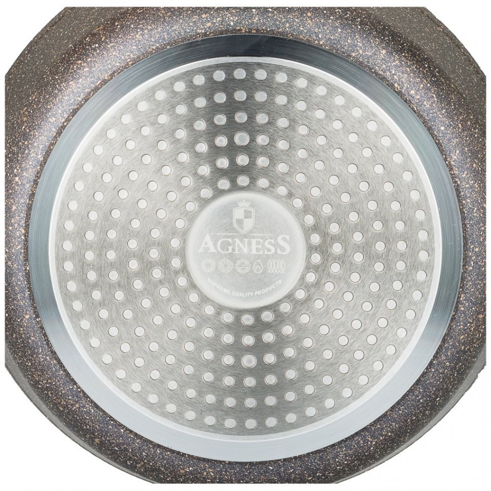 Сковорода agness глубокая с антипригарным "мраморным" покрытием, серия granite, 28х6,6см (952-015)