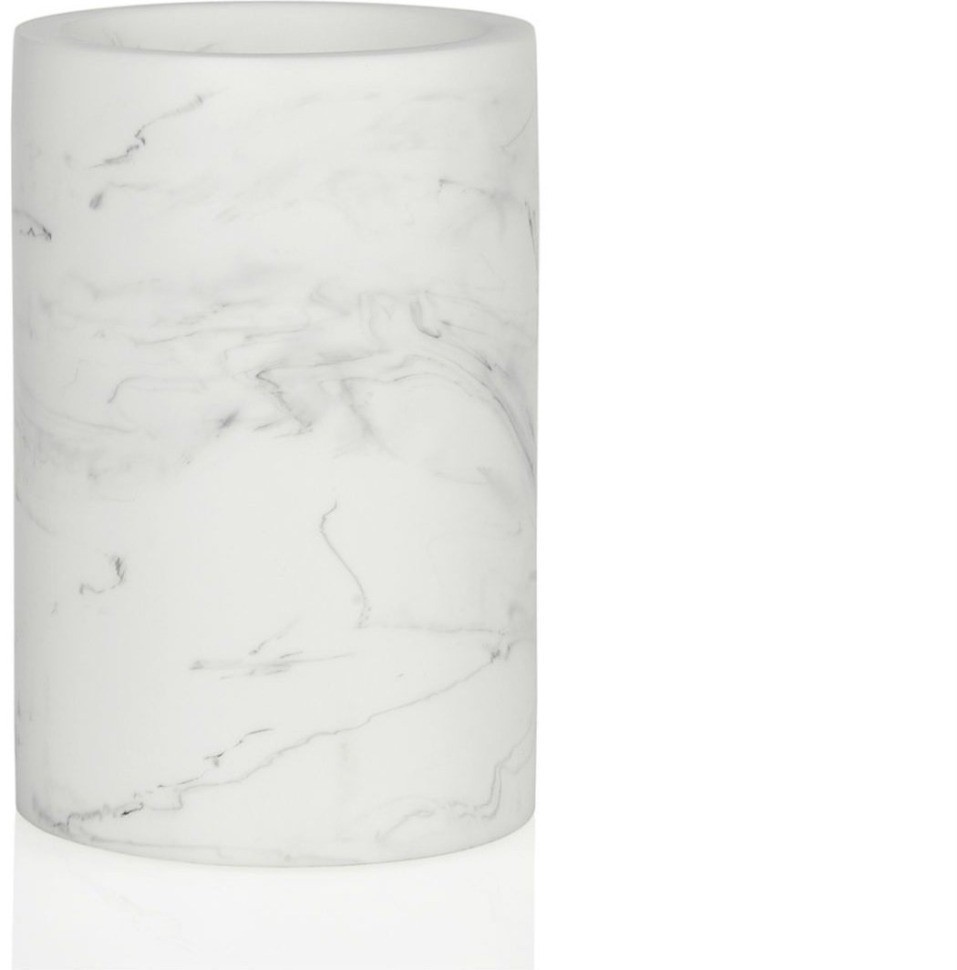 Andrea House Стакан для зубных щеток эффект мрамора и хром BA66153