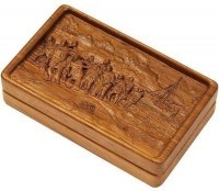 Домино D6 в резной дубовой шкатулке &quot;Бурлаки на Волге&quot; (29978)