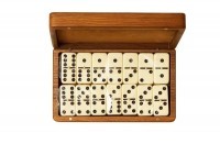 Домино D6 в резной дубовой шкатулке &quot;Бурлаки на Волге&quot; (29978)