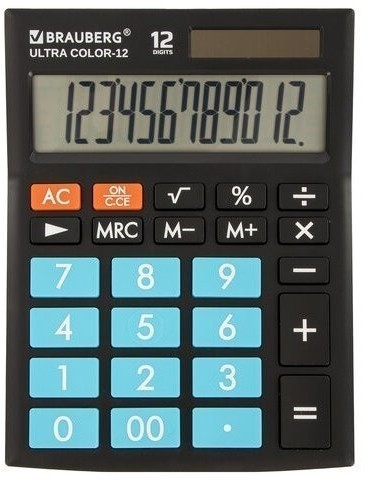 Калькулятор настольный Brauberg Ultra Color-12-BKBU 12 разрядов 250497 (86040)