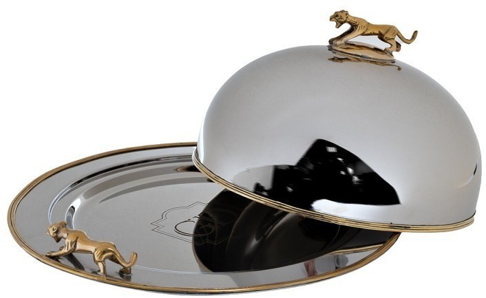 Блюдо с крышкой "Леопард" цвет хром d32*17см (TT-00011199)