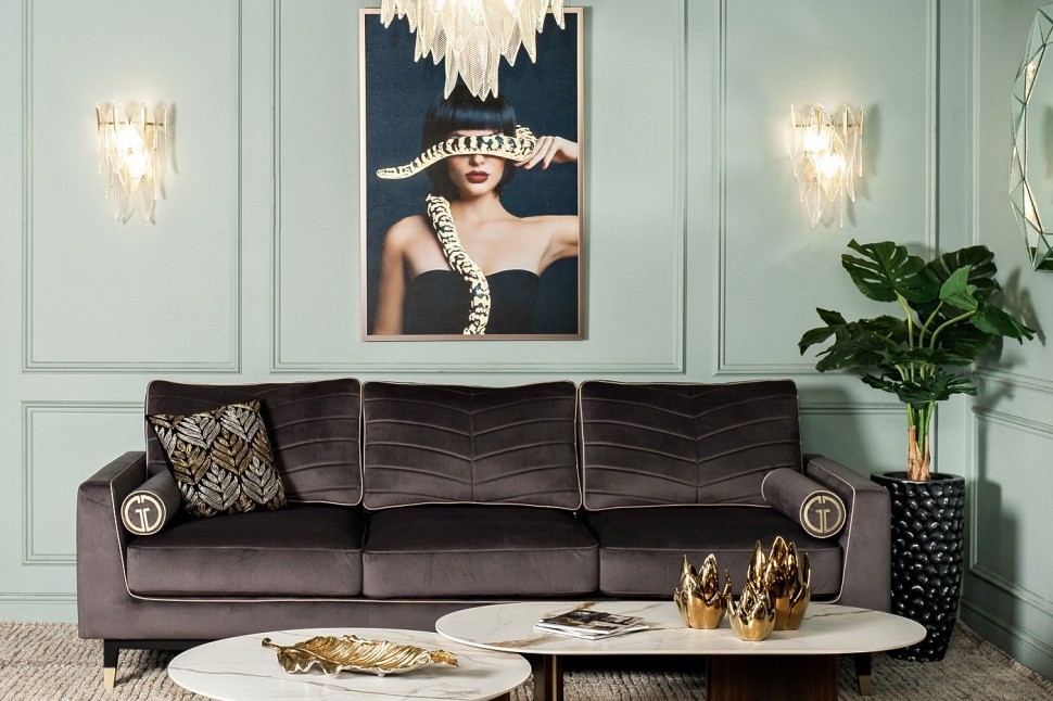 Холст "Девушка со змеей"120х80см,багет латунь, поталь (TT-00011107)