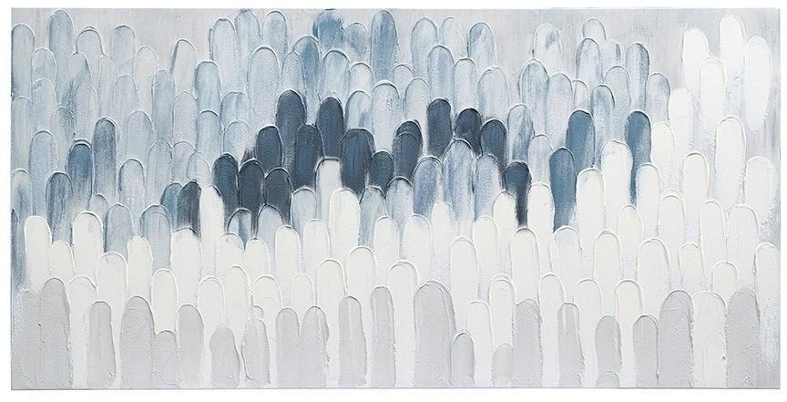 Панно декоративное с ручной росписью by feel, 140х70 см, серо-голубое (78832)