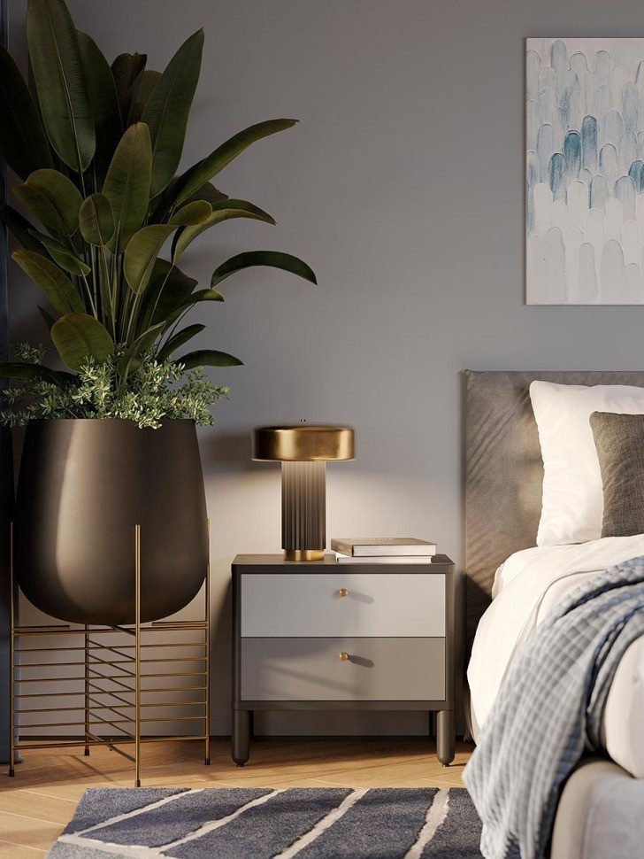 Панно декоративное с ручной росписью by feel, 140х70 см, серо-голубое (78832)