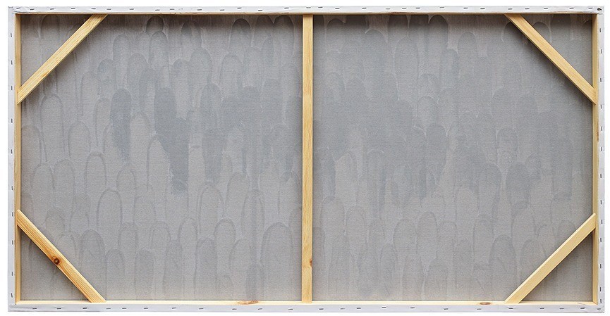 Панно декоративное с ручной росписью by feel, 140х70 см, серо-голубое (78832)